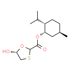 ChemSpider 2D Image | (1S,2S,5R)-2-Isopropyl-5-methylcyclohexyl (5R)-5-hydroxy-1,3-oxathiolane-2-carboxylate | C14H24O4S