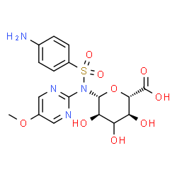 ChemSpider 2D Image | (3xi)-N-[(4-Aminophenyl)sulfonyl]-N-(5-methoxy-2-pyrimidinyl)-beta-D-ribo-hexopyranuronosylamine | C17H20N4O9S