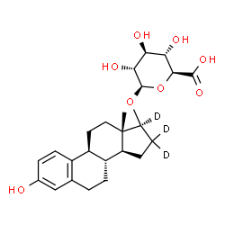 ChemSpider 2D Image | (17beta)-3-Hydroxy(16,16,17-~2~H_3_)estra-1,3,5(10)-trien-17-yl beta-D-glucopyranosiduronic acid | C24H29D3O8