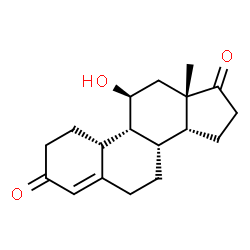 ChemSpider 2D Image | (9beta,11beta,14beta)-11-Hydroxyestr-4-ene-3,17-dione | C18H24O3