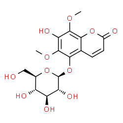 ChemSpider 2D Image | 7-Hydroxy-6,8-dimethoxy-2-oxo-2H-chromen-5-yl beta-D-glucopyranoside | C17H20O11