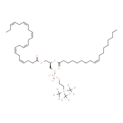 ChemSpider 2D Image | (2R)-3-[(4Z,7Z,10Z,13Z,16Z,19Z)-4,7,10,13,16,19-Docosahexaenoyloxy]-2-[(9Z)-9-octadecenoyloxy]propyl 2-{tris[(~2~H_3_)methyl]ammonio}ethyl phosphate | C48H73D9NO8P