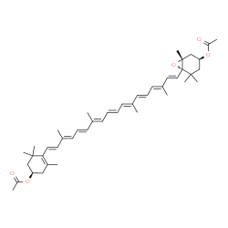 ChemSpider 2D Image | (3R,3'S,5'R,6'S)-5',6'-Dihydro-5',6'-epoxy-beta,beta-carotene-3,3'-diyl diacetate | C44H60O5
