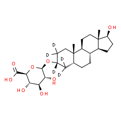 ChemSpider 2D Image | (3alpha,5beta,17beta)-17-Hydroxy(2,2,3,4,4-~2~H_5_)androstan-3-yl beta-D-glucopyranosiduronic acid | C25H35D5O8