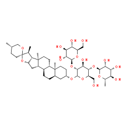 ChemSpider 2D Image | (3beta,5beta,25S)-Spirostan-3-yl 6-deoxy-alpha-L-mannopyranosyl-(1->4)-[beta-D-glucopyranosyl-(1->2)]-D-glucopyranoside | C45H74O17