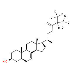 ChemSpider 2D Image | (3beta,5alpha)-(25,26,26,26,27,27,27-~2~H_7_)Ergosta-7,24(28)-dien-3-ol | C28H39D7O