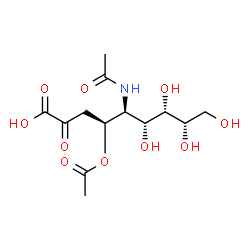 ChemSpider 2D Image | (4S,5S,6R,7S,8S)-5-Acetamido-4-acetoxy-6,7,8,9-tetrahydroxy-2-oxononanoic acid | C13H21NO10