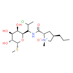 ChemSpider 2D Image | Methyl (5R)-5-[(1R)-2-chloro-1-({[(1S,2S,4R)-1-methyl-1-oxido-4-propyl-2-pyrrolidinyl]carbonyl}amino)propyl]-1-thio-beta-L-arabinopyranoside | C18H33ClN2O6S