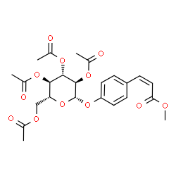 ChemSpider 2D Image | Methyl (2Z)-3-{4-[(2,3,4,6-tetra-O-acetyl-beta-D-glucopyranosyl)oxy]phenyl}acrylate | C24H28O12