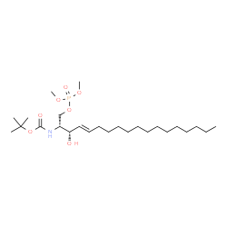 ChemSpider 2D Image | 2-Methyl-2-propanyl {(2R,3S,4E)-1-[(dimethoxyphosphoryl)oxy]-3-hydroxy-4-octadecen-2-yl}carbamate | C25H50NO7P