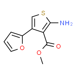 ChemSpider 2D Image | Methyl 2-amino-4-(2-furyl)-3-thiophenecarboxylate | C10H9NO3S