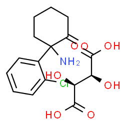 ChemSpider 2D Image | (2S,3S)-2,3-Dihydroxysuccinic acid - 2-amino-2-(2-chlorophenyl)cyclohexanone (1:1) | C16H20ClNO7