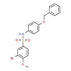 ChemSpider 2D Image | N-[4-(Benzyloxy)phenyl]-3-bromo-4-methoxybenzenesulfonamide | C20H18BrNO4S