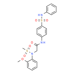 ChemSpider 2D Image | N~2~-(2-Methoxyphenyl)-N~2~-(methylsulfonyl)-N-[4-(phenylsulfamoyl)phenyl]glycinamide | C22H23N3O6S2