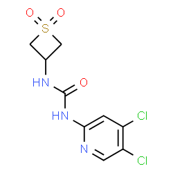 ChemSpider 2D Image | 1-(4,5-Dichloro-2-pyridinyl)-3-(1,1-dioxido-3-thietanyl)urea | C9H9Cl2N3O3S