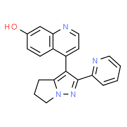 ChemSpider 2D Image | 4-[2-(2-Pyridinyl)-5,6-dihydro-4H-pyrrolo[1,2-b]pyrazol-3-yl]-7-quinolinol | C20H16N4O