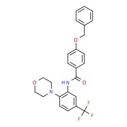 ChemSpider 2D Image | 4-(Benzyloxy)-N-[2-(4-morpholinyl)-5-(trifluoromethyl)phenyl]benzamide | C25H23F3N2O3