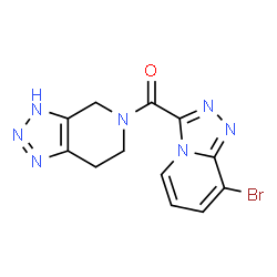 ChemSpider 2D Image | (8-Bromo[1,2,4]triazolo[4,3-a]pyridin-3-yl)(3,4,6,7-tetrahydro-5H-[1,2,3]triazolo[4,5-c]pyridin-5-yl)methanone | C12H10BrN7O