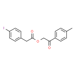 ChemSpider 2D Image | 2-(4-Methylphenyl)-2-oxoethyl (4-iodophenyl)acetate | C17H15IO3