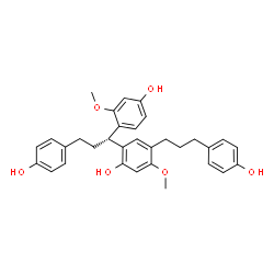 ChemSpider 2D Image | 2-[(1S)-1-(4-Hydroxy-2-methoxyphenyl)-3-(4-hydroxyphenyl)propyl]-4-[3-(4-hydroxyphenyl)propyl]-5-methoxyphenol | C32H34O6