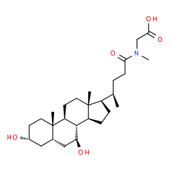 ChemSpider 2D Image | N-[(3alpha,5beta,7beta)-3,7-Dihydroxy-24-oxocholan-24-yl]-N-methylglycine | C27H45NO5