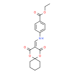 ChemSpider 2D Image | Ethyl 4-{[(2,4-dioxo-1,5-dioxaspiro[5.5]undec-3-ylidene)methyl]amino}benzoate | C19H21NO6