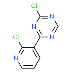 ChemSpider 2D Image | 2-Chloro-4-(2-chloro-3-pyridinyl)-1,3,5-triazine | C8H4Cl2N4