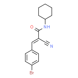 ChemSpider 2D Image | (2E)-3-(4-Bromophenyl)-2-cyano-N-cyclohexylacrylamide | C16H17BrN2O