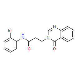 ChemSpider 2D Image | N-(2-Bromophenyl)-3-(4-oxo-3(4H)-quinazolinyl)propanamide | C17H14BrN3O2