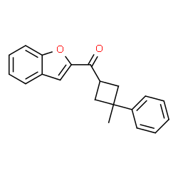 ChemSpider 2D Image | 1-Benzofuran-2-yl(3-methyl-3-phenylcyclobutyl)methanone | C20H18O2