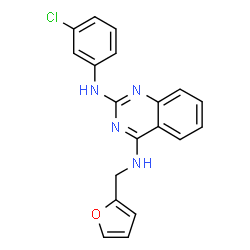 ChemSpider 2D Image | N~2~-(3-Chlorophenyl)-N~4~-(2-furylmethyl)-2,4-quinazolinediamine | C19H15ClN4O