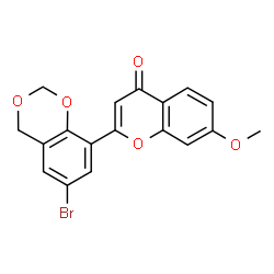 ChemSpider 2D Image | 2-(6-Bromo-4H-1,3-benzodioxin-8-yl)-7-methoxy-4H-chromen-4-one | C18H13BrO5