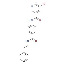 ChemSpider 2D Image | 5-Bromo-N-{4-[(2-phenylethyl)carbamoyl]phenyl}nicotinamide | C21H18BrN3O2