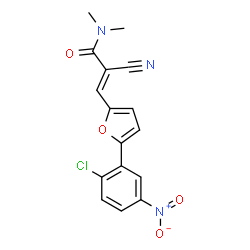 ChemSpider 2D Image | (2E)-3-[5-(2-Chloro-5-nitrophenyl)-2-furyl]-2-cyano-N,N-dimethylacrylamide | C16H12ClN3O4