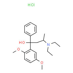 ChemSpider 2D Image | 3-(Diethylamino)-1-(2,5-dimethoxyphenyl)-1-phenyl-1-butanol hydrochloride (1:1) | C22H32ClNO3