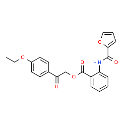 ChemSpider 2D Image | 2-(4-Ethoxyphenyl)-2-oxoethyl 2-(2-furoylamino)benzoate | C22H19NO6