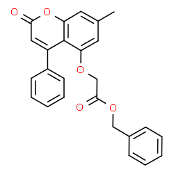 ChemSpider 2D Image | Benzyl [(7-methyl-2-oxo-4-phenyl-2H-chromen-5-yl)oxy]acetate | C25H20O5
