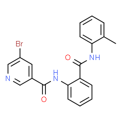 ChemSpider 2D Image | 5-Bromo-N-{2-[(2-methylphenyl)carbamoyl]phenyl}nicotinamide | C20H16BrN3O2