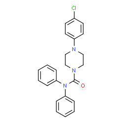 ChemSpider 2D Image | 4-(4-Chlorophenyl)-N,N-diphenyl-1-piperazinecarboxamide | C23H22ClN3O