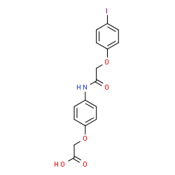 ChemSpider 2D Image | (4-{[(4-Iodophenoxy)acetyl]amino}phenoxy)acetic acid | C16H14INO5