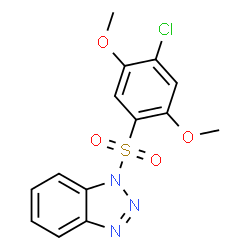 ChemSpider 2D Image | 1-(4-chloro-2,5-dimethoxyphenyl)sulfonylbenzotriazole | C14H12ClN3O4S