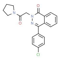 ChemSpider 2D Image | 4-(4-Chlorophenyl)-2-[2-oxo-2-(1-pyrrolidinyl)ethyl]-1(2H)-phthalazinone | C20H18ClN3O2
