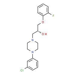 ChemSpider 2D Image | (2R)-1-[4-(3-Chlorophenyl)-1-piperazinyl]-3-(2-fluorophenoxy)-2-propanol | C19H22ClFN2O2