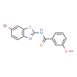 ChemSpider 2D Image | N-(6-Bromo-1,3-benzothiazol-2-yl)-3-methoxybenzamide | C15H11BrN2O2S