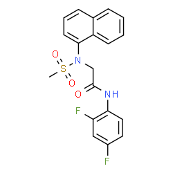 ChemSpider 2D Image | N-(2,4-Difluorophenyl)-N~2~-(methylsulfonyl)-N~2~-1-naphthylglycinamide | C19H16F2N2O3S