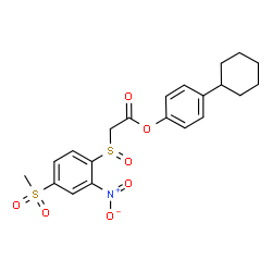 ChemSpider 2D Image | 4-Cyclohexylphenyl {[4-(methylsulfonyl)-2-nitrophenyl]sulfinyl}acetate | C21H23NO7S2