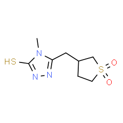 ChemSpider 2D Image | 5-[(1,1-dioxidotetrahydrothien-3-yl)methyl]-4-methyl-4H-1,2,4-triazole-3-thiol | C8H13N3O2S2