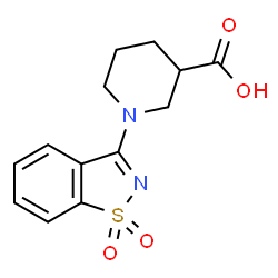 ChemSpider 2D Image | 1-(1,1-dioxo-1,2-benzothiazol-3-yl)piperidine-3-carboxylic acid | C13H14N2O4S
