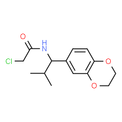ChemSpider 2D Image | 2-Chloro-N-[1-(2,3-dihydro-1,4-benzodioxin-6-yl)-2-methylpropyl]acetamide | C14H18ClNO3