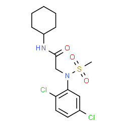 ChemSpider 2D Image | N-Cyclohexyl-N~2~-(2,5-dichlorophenyl)-N~2~-(methylsulfonyl)glycinamide | C15H20Cl2N2O3S